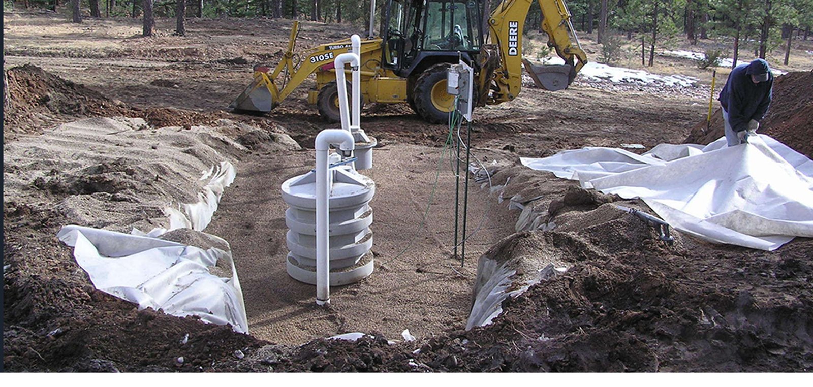 Cistern and septic installation in progress
